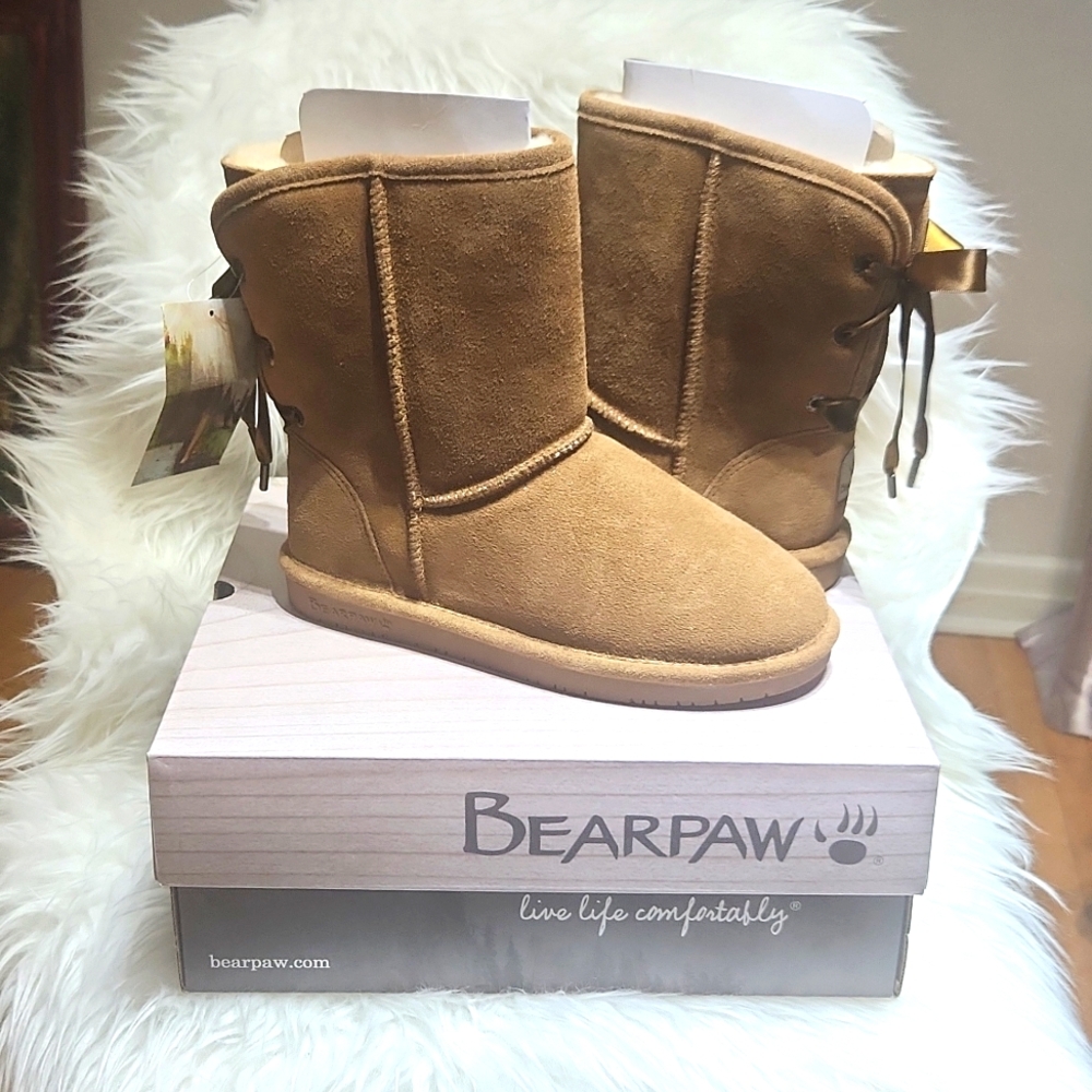 [US8] BEARPAW Suede Winter Boots - size 8, Hickory NWT, BNIB